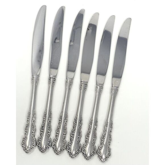 Oneida Shelley Cube USA Stainless Modern Hollow Dinner Knives 9 1/8” Set Of 6 - Picture 1 of 5